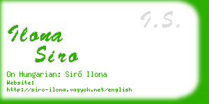ilona siro business card